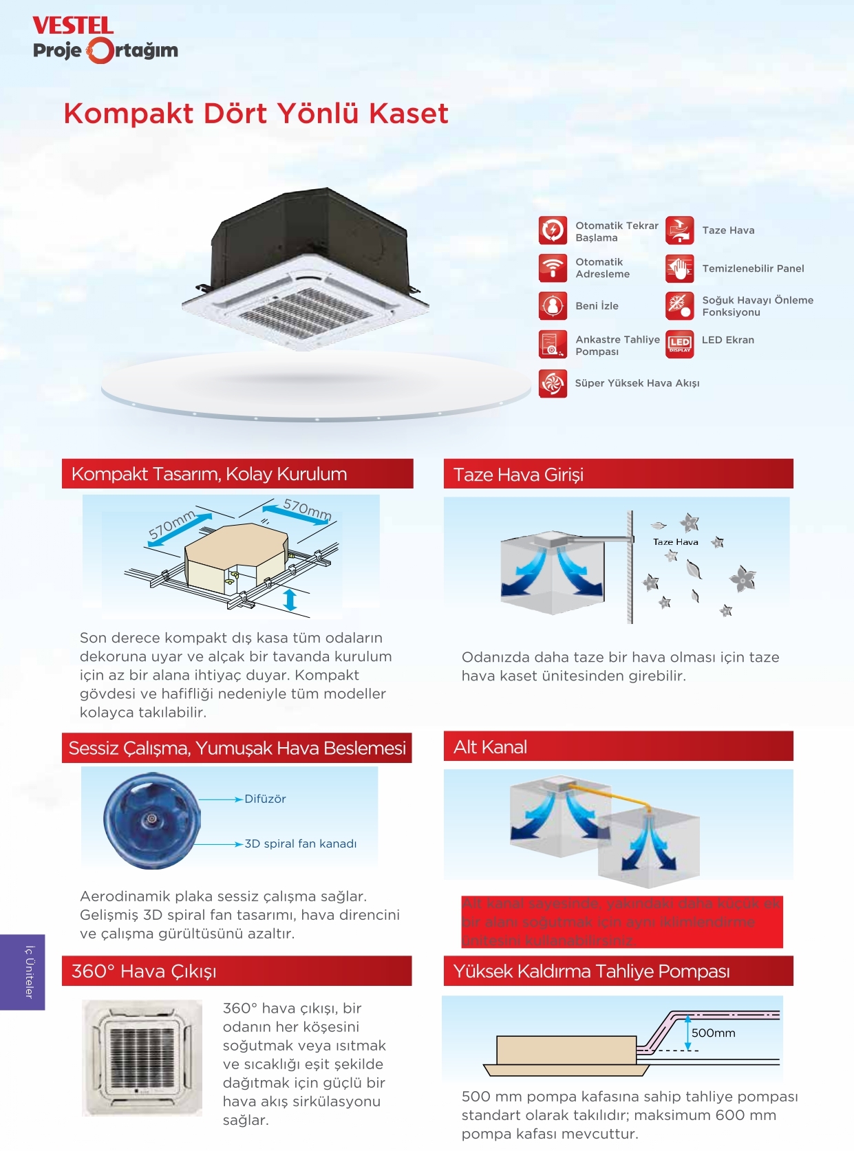 Kompakt Dört Yönlü Kaset ürün özellikleri görseli