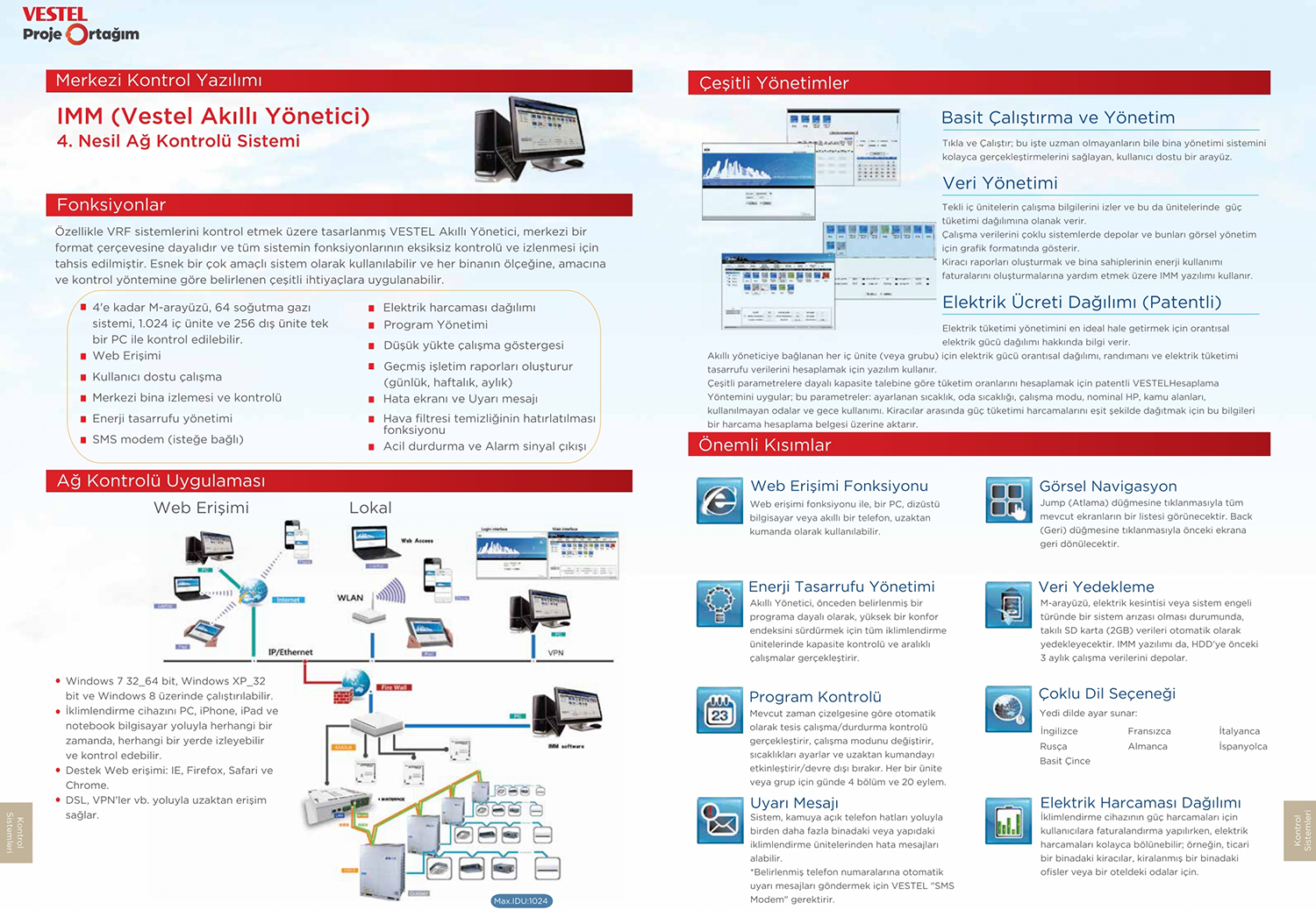 Merkezi Monitör IMM (VESTEL Akıllı Yönetici) 4. Nesil Ağ Kontrolü Sistemi-ürün özellikleri görseli